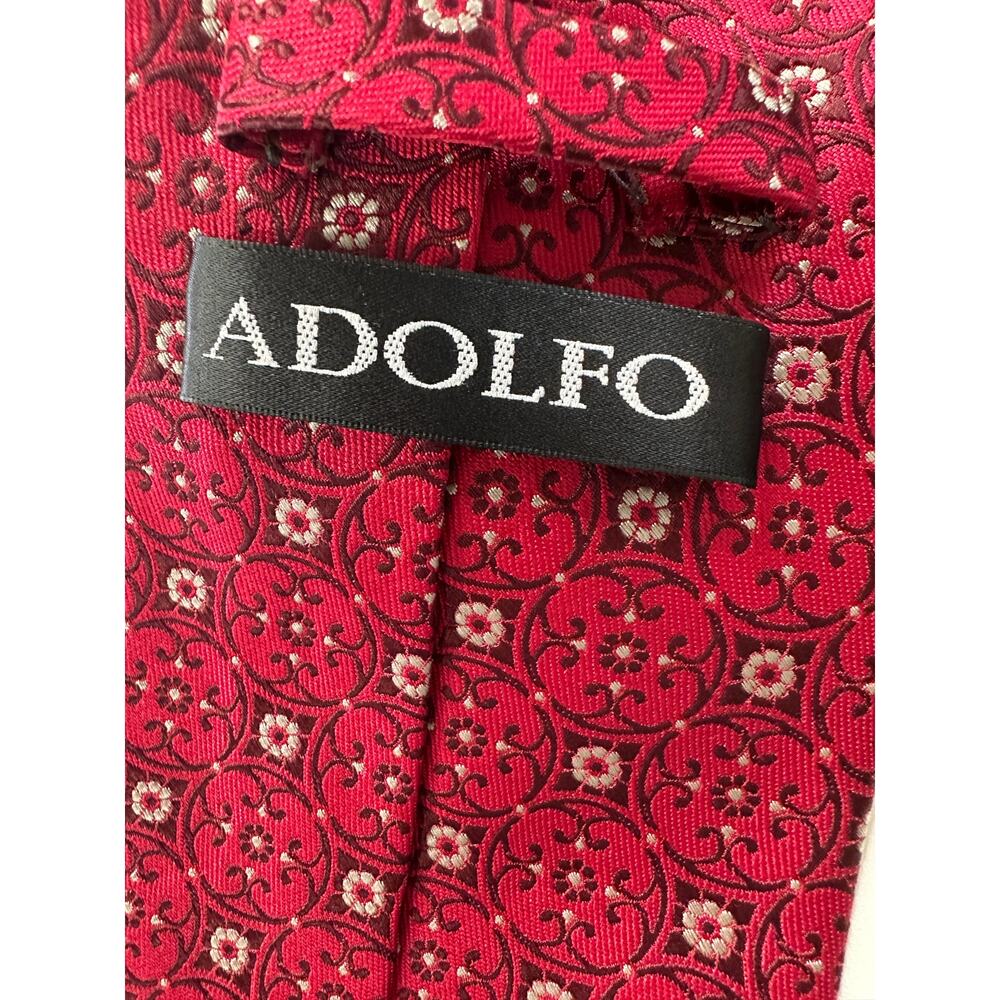 Lot of 2 Mens Neck Ties Georgio Armani and Adolfo Patterned - Picture 7 of 10